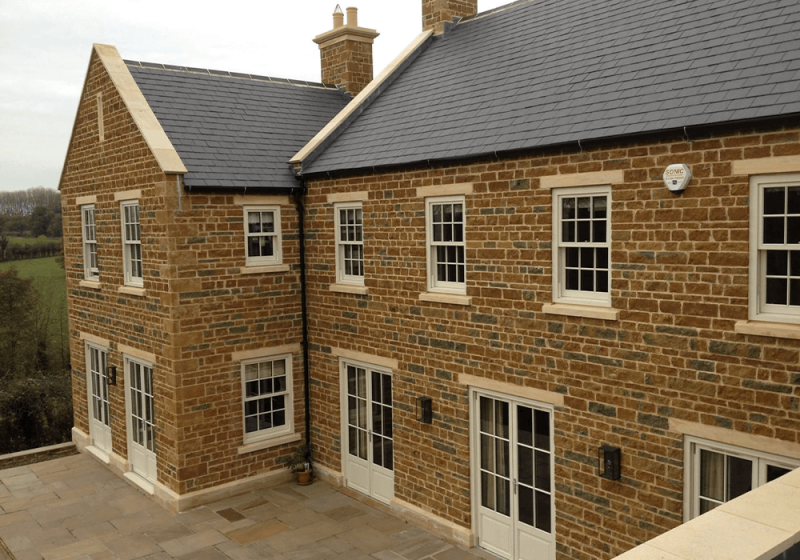 A building with timber windows installed.